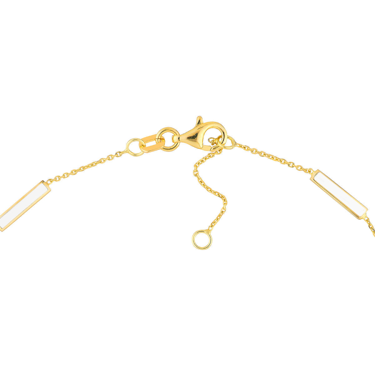 Enamel Alternating Bar Anklet 14K Yellow Gold