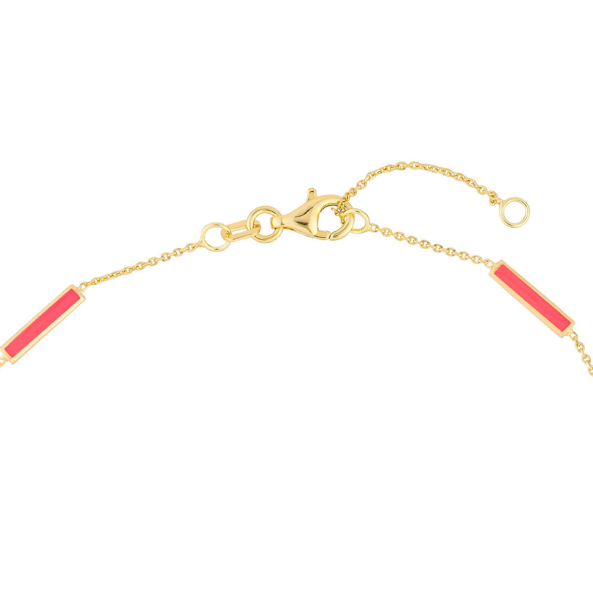Enamel Alternating Bar Anklet 14K Yellow Gold