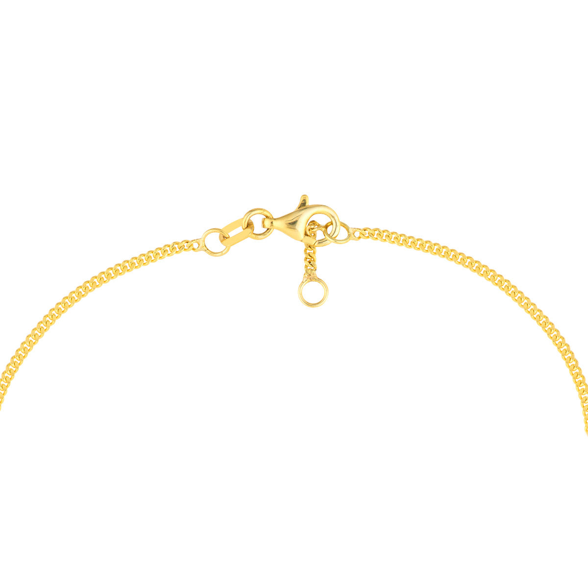 Diamond Circle on Curb Chain Bracelet 14K Yellow Gold