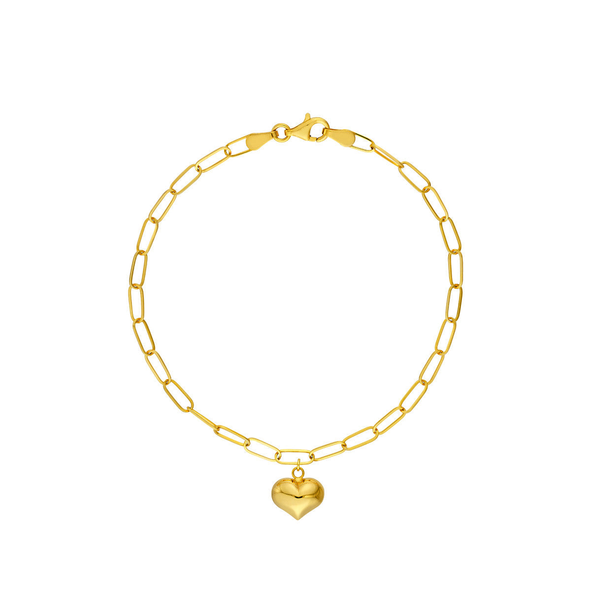 Paper Clip Bracelet 14K Yellow Gold