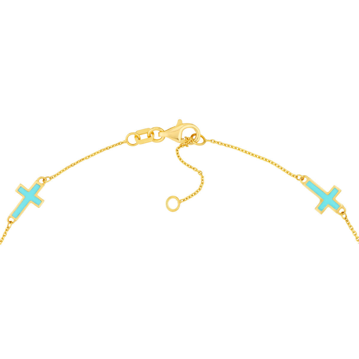 Enamel Crosses Station Bracelet 14K Yellow Gold