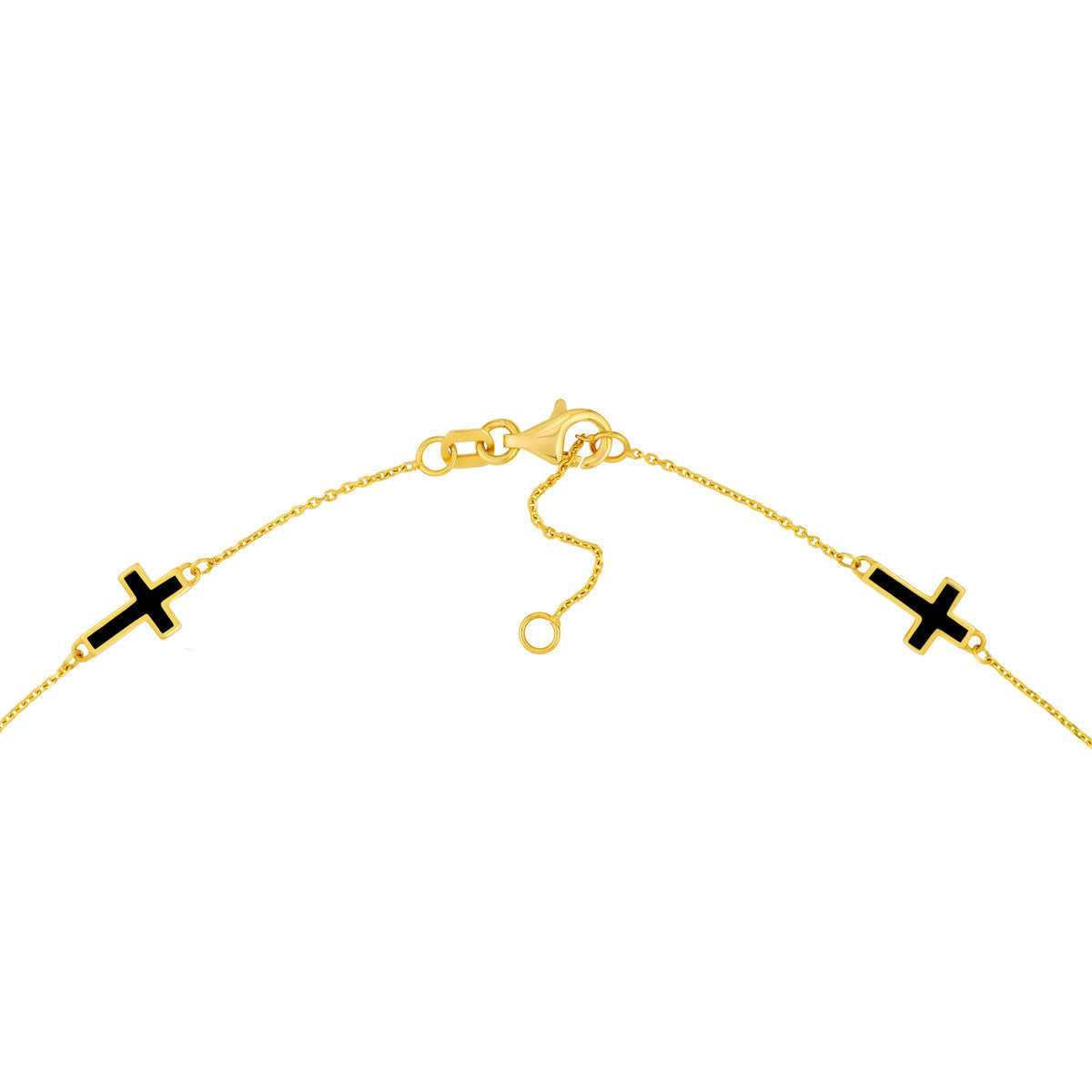 Enamel Crosses Station Bracelet 14K Yellow Gold