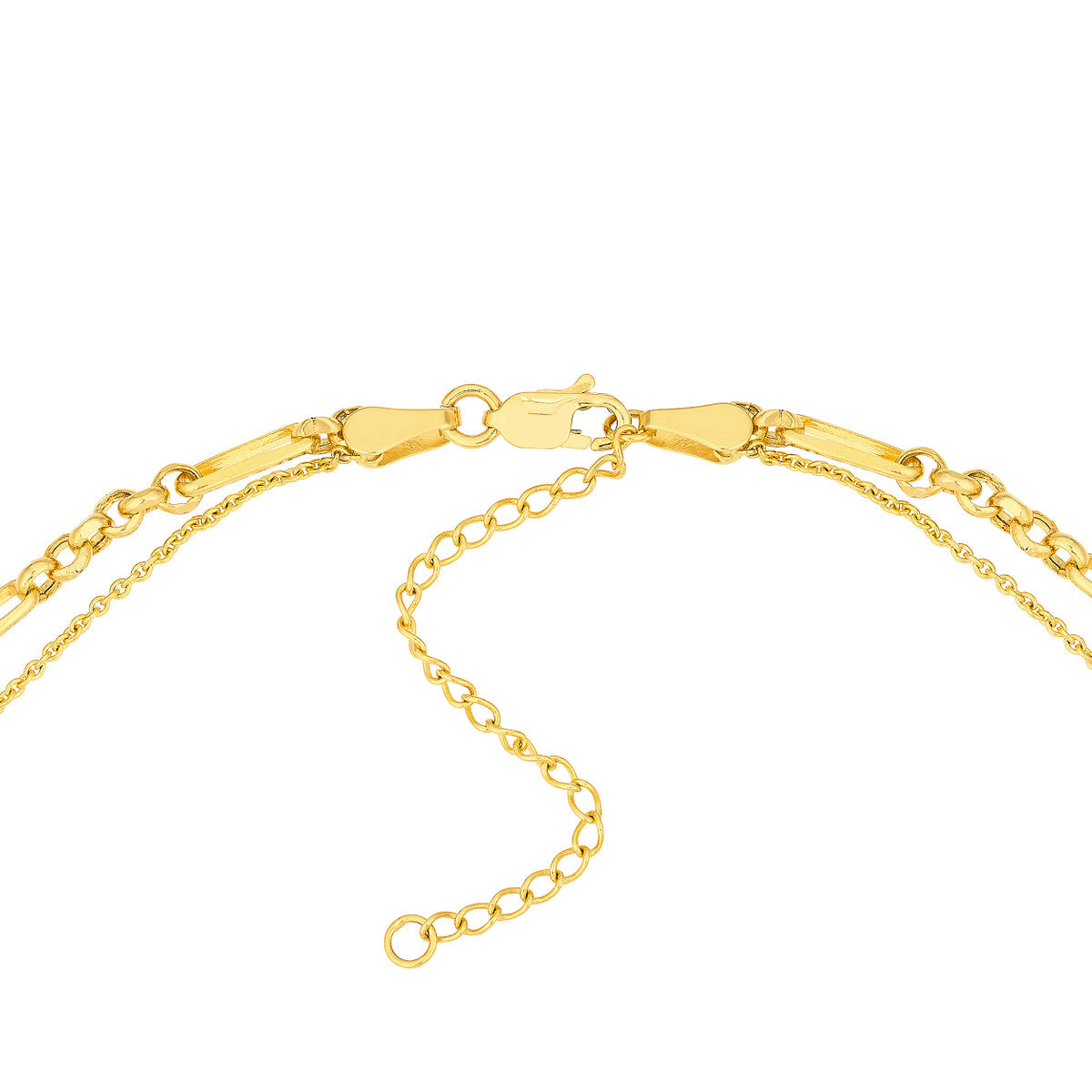 Diamond Circle Duet Layered Necklace 14K Yellow Gold