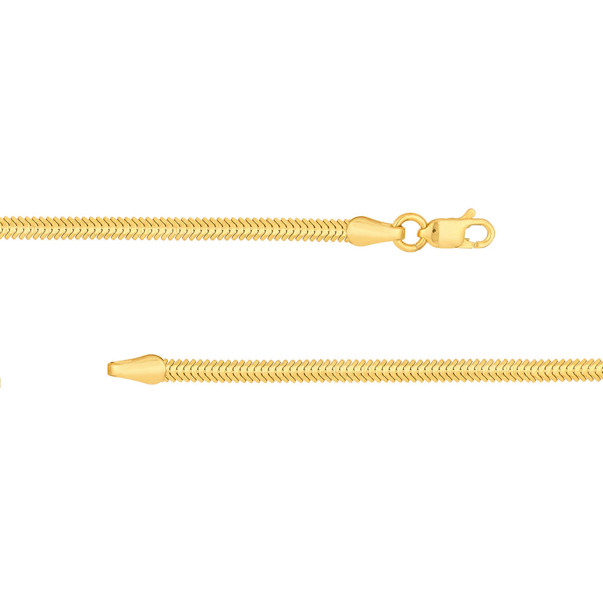 Diamond Circle Snake Necklace 14K Yellow Gold