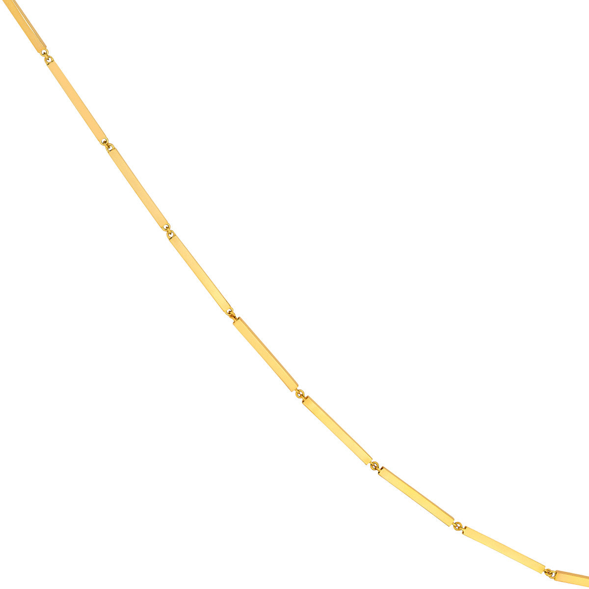 Square Bar Station Necklace 14K Yellow Gold