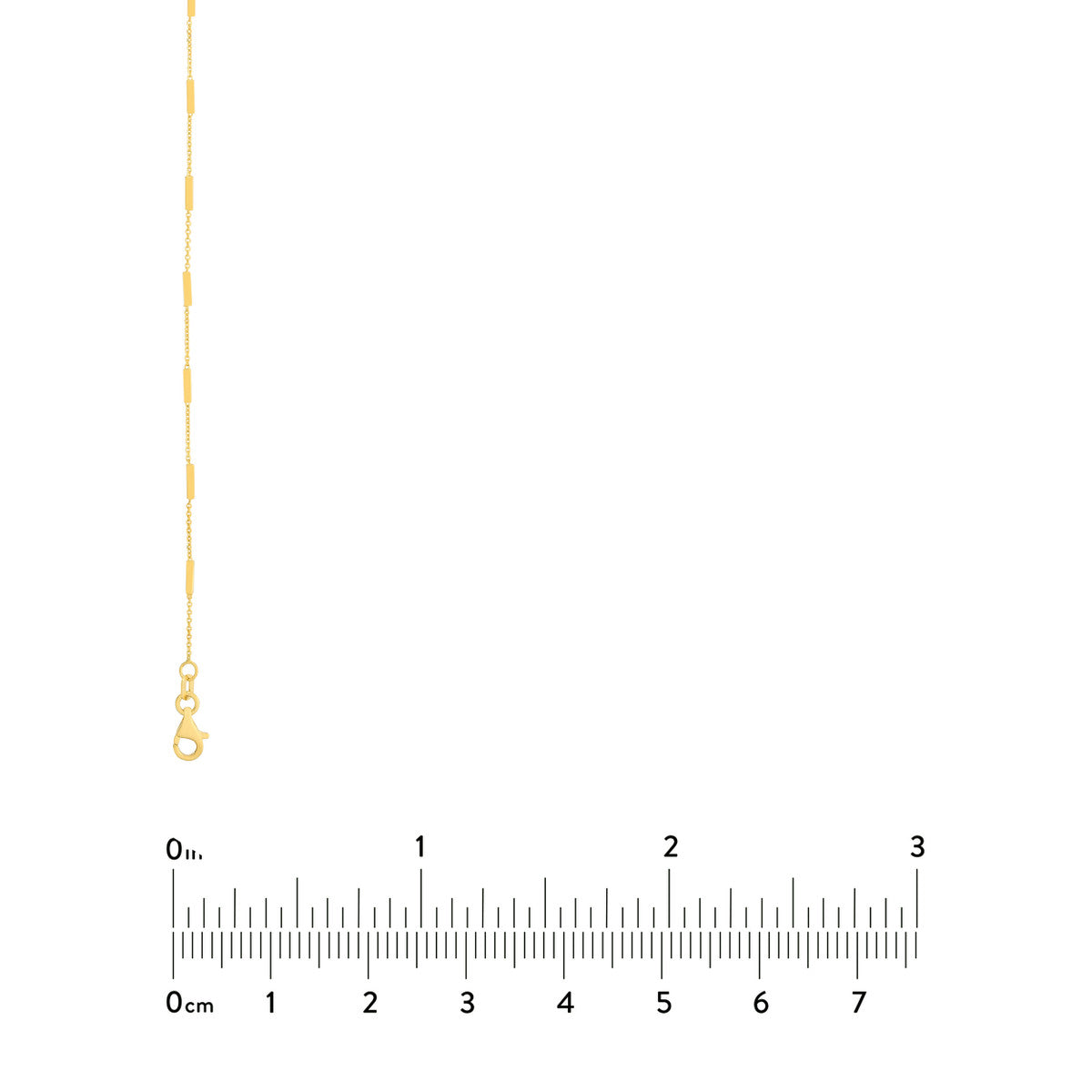 Bar Station Cable Chain 14K Yellow Gold