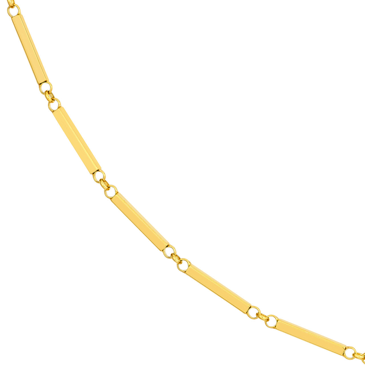 Bar Station Chain 14K Yellow Gold
