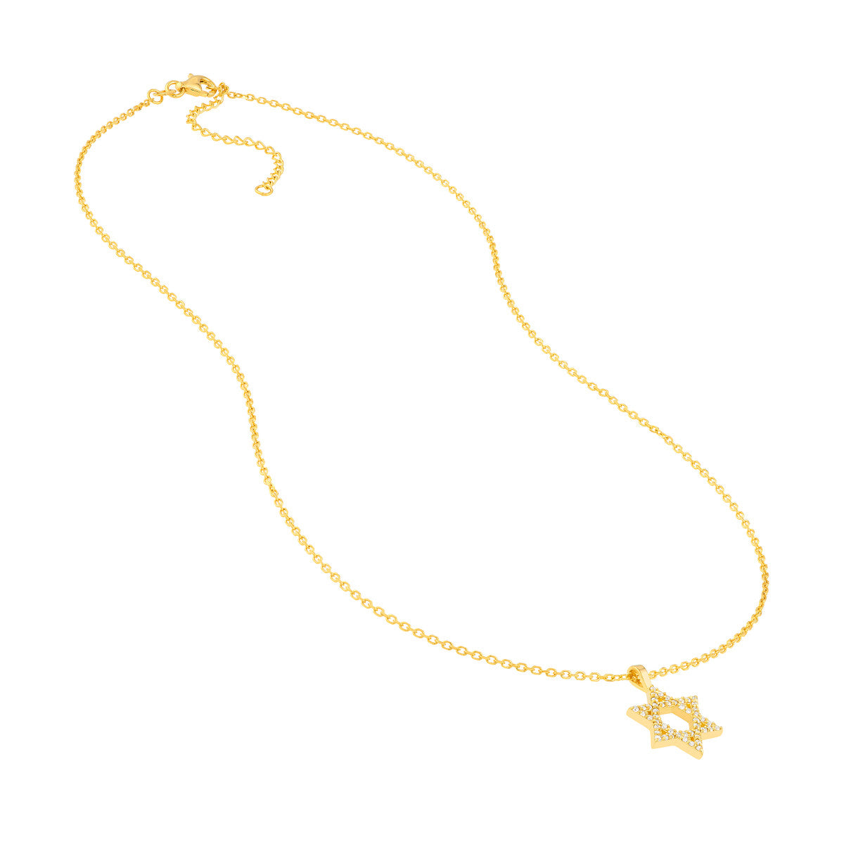 1/5tcw Diamond Star of David Necklace 14K Yellow Gold