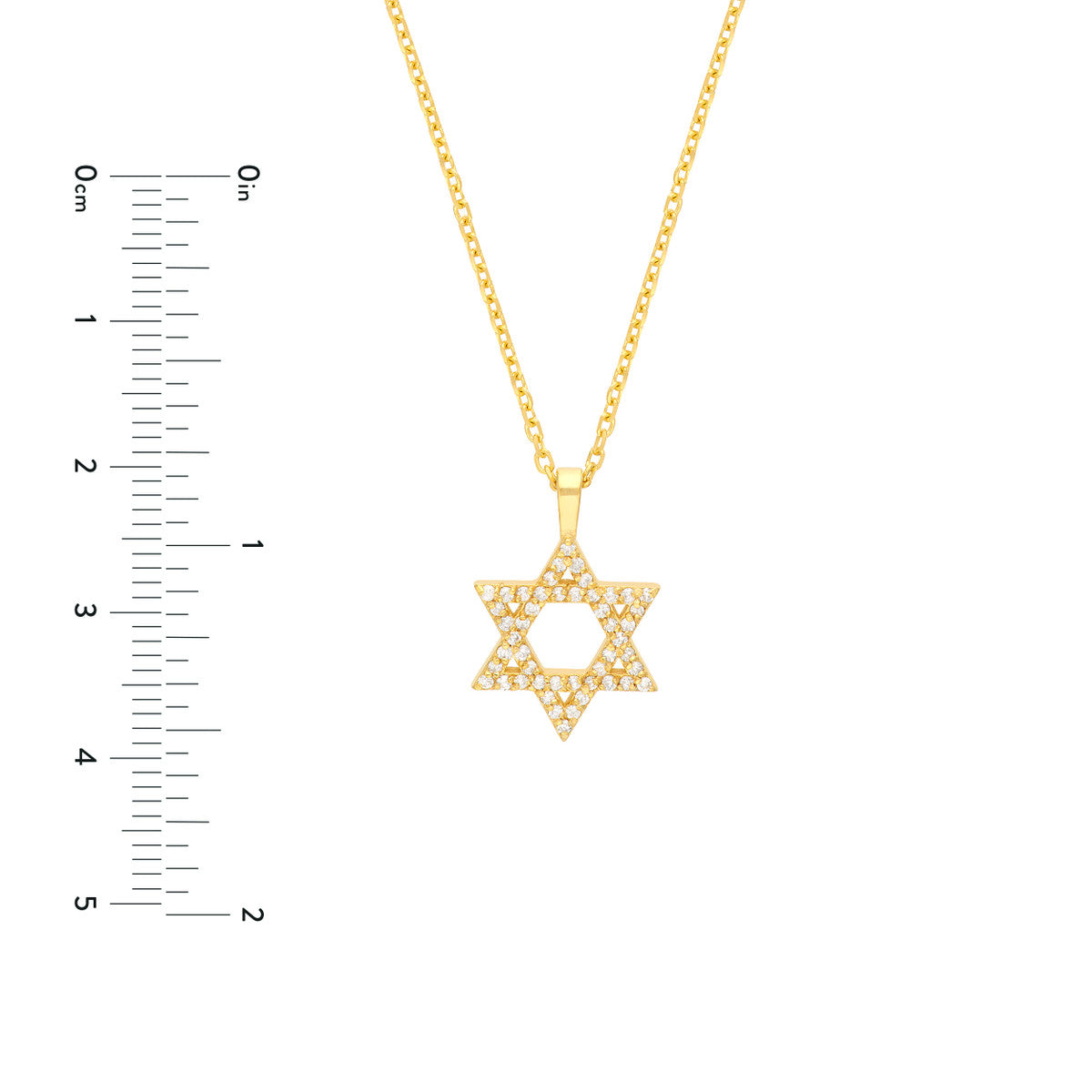 1/5tcw Diamond Star of David Necklace 14K Yellow Gold
