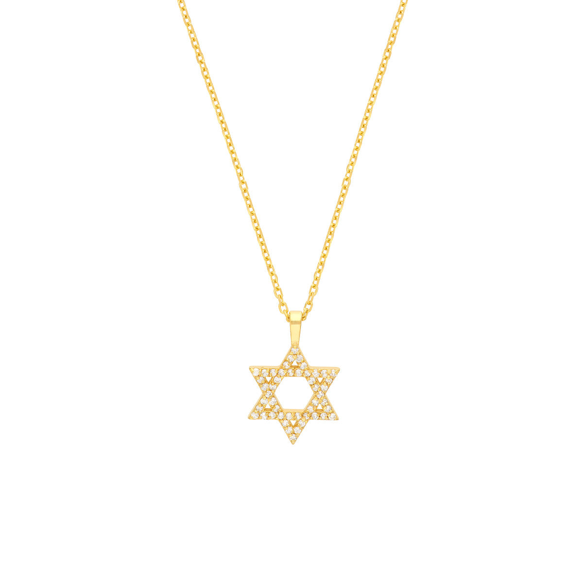 1/5tcw Diamond Star of David Necklace 14K Yellow Gold