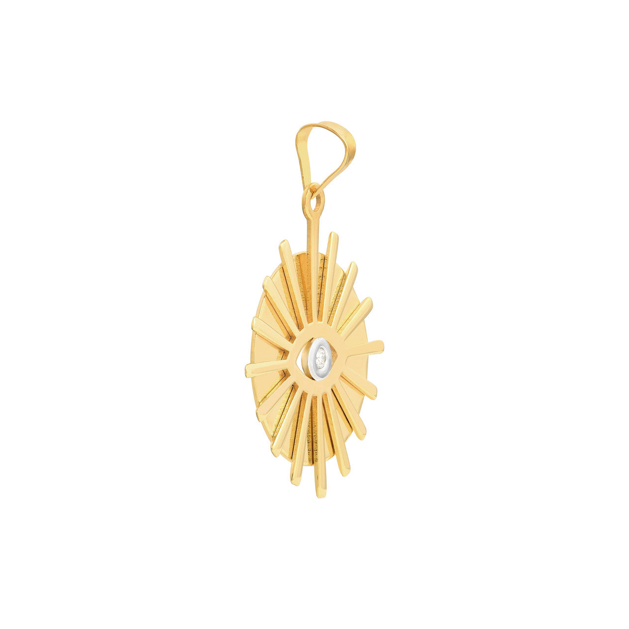3pt Diamond Eye Stick Frame Pendant 14K Yellow Gold