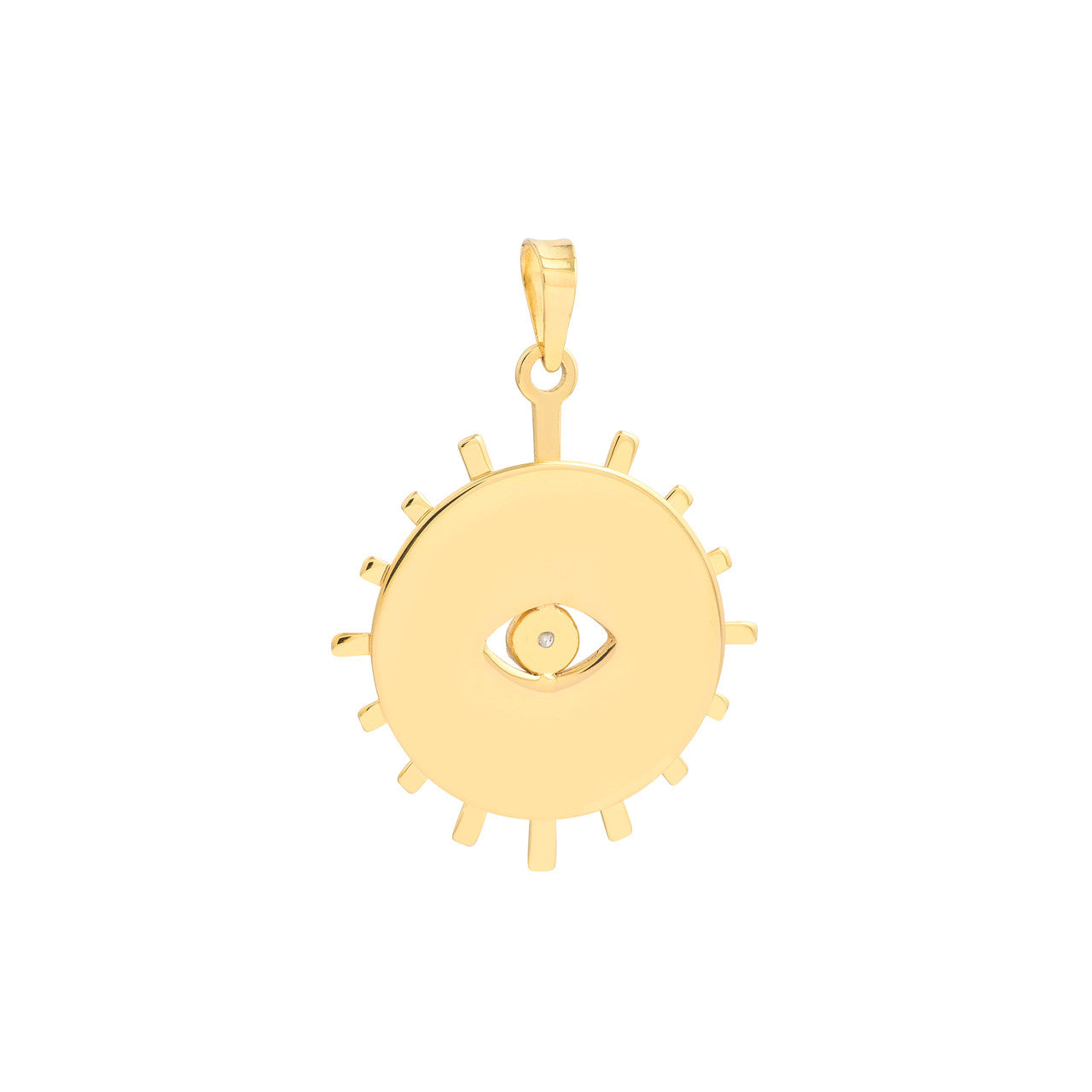 3pt Diamond Eye Stick Frame Pendant 14K Yellow Gold