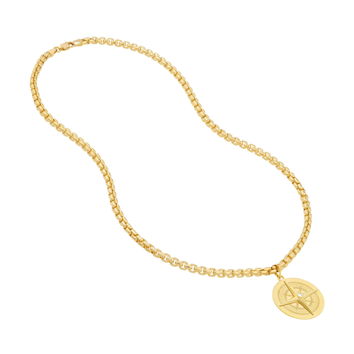 1/20tcw Diamond Compass Pendant 14K Yellow Gold