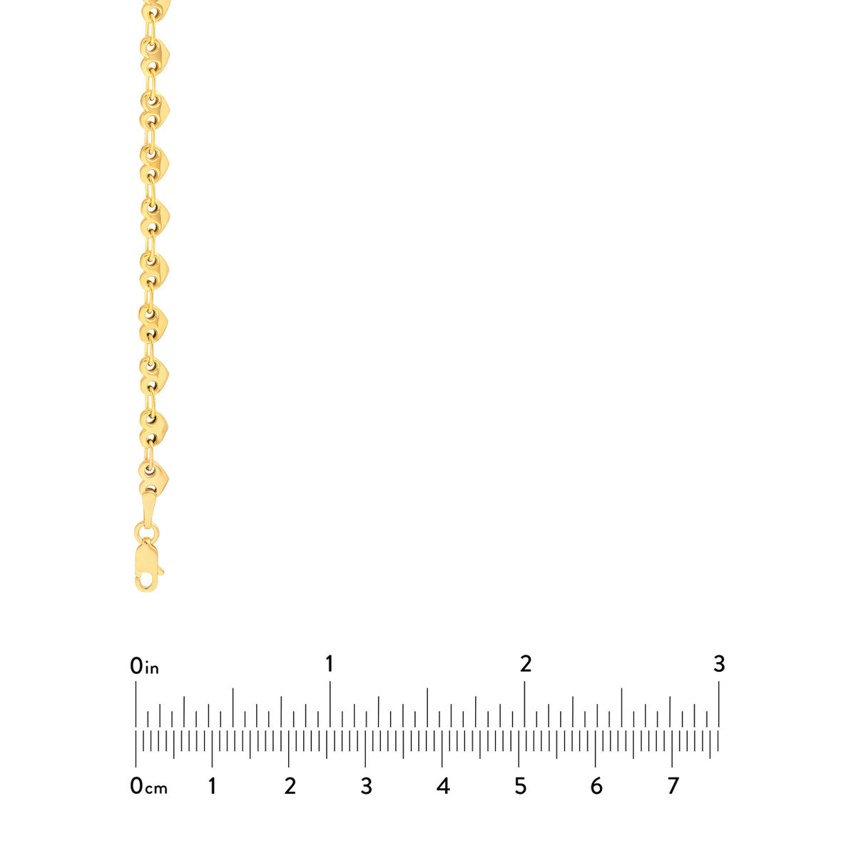 Solid Small Heart Link Chain 14K Yellow Gold
