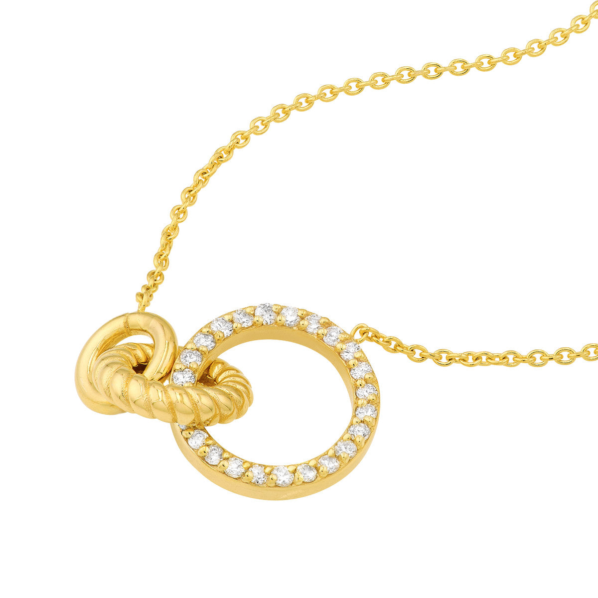 Linked Circle Ring Necklace in 14K Yellow Gold