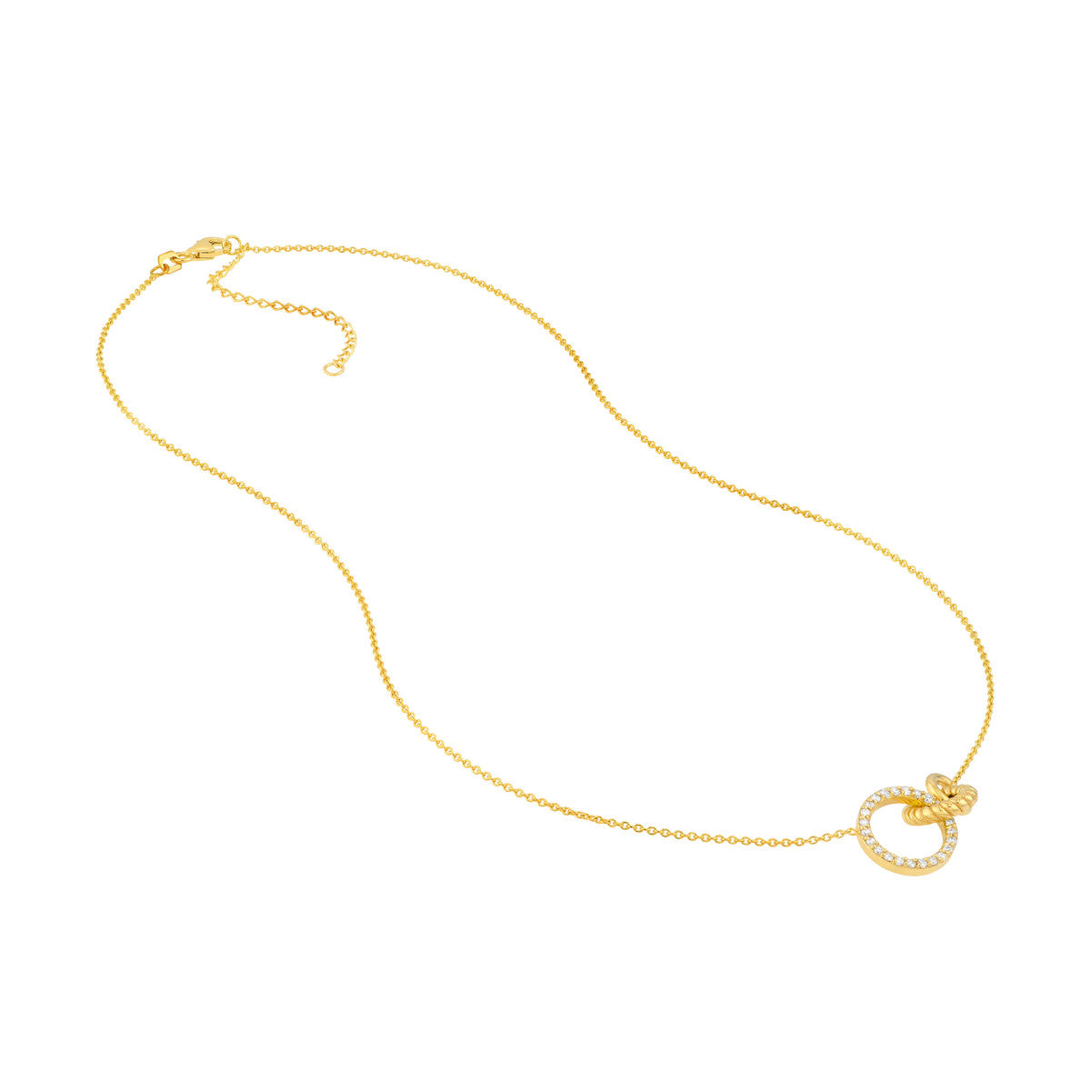 Linked Circle Ring Necklace in 14K Yellow Gold