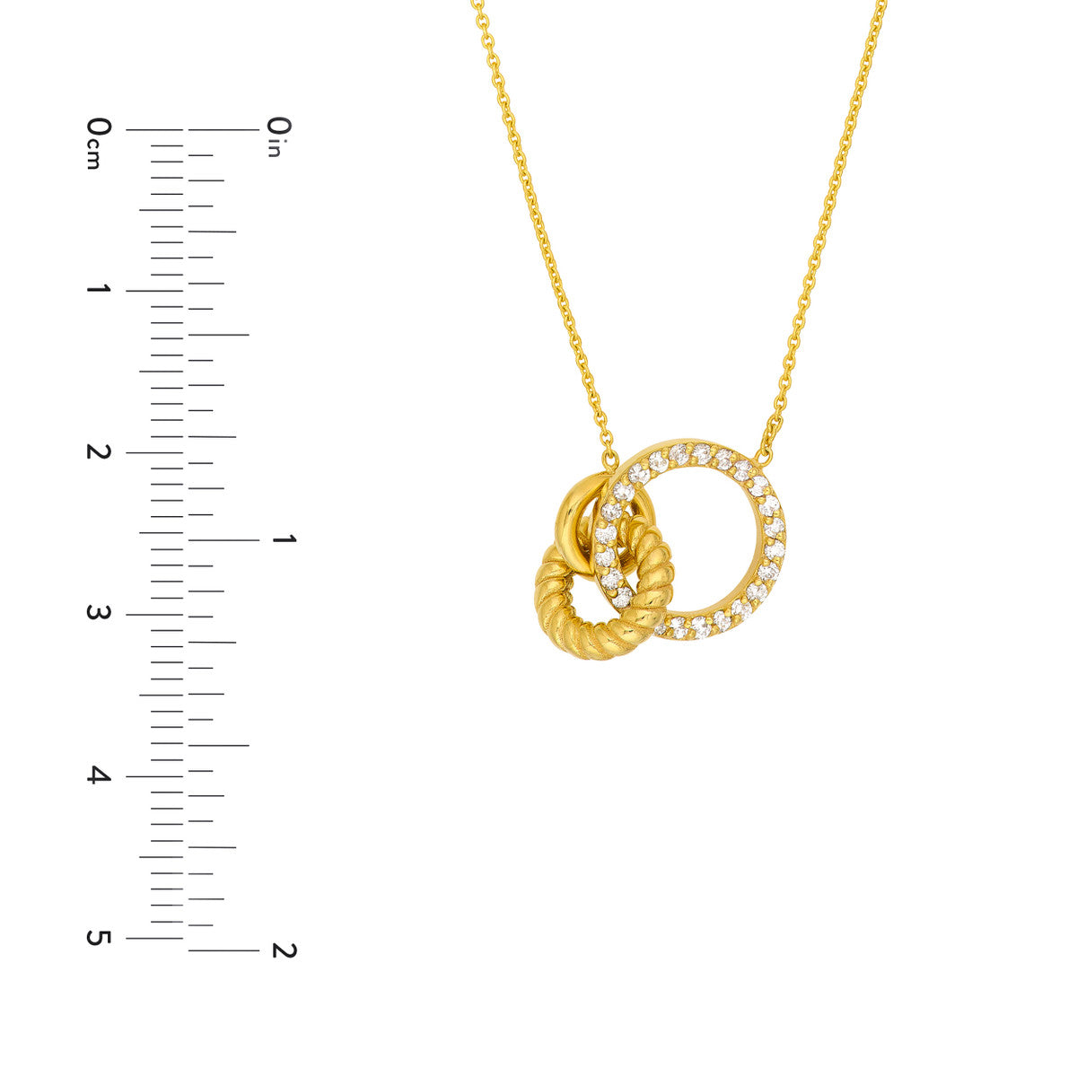 Linked Circle Ring Necklace in 14K Yellow Gold