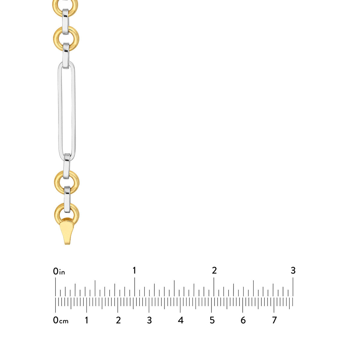 Two Tone Oval Link With Rolo Link Necklace 14K Gold