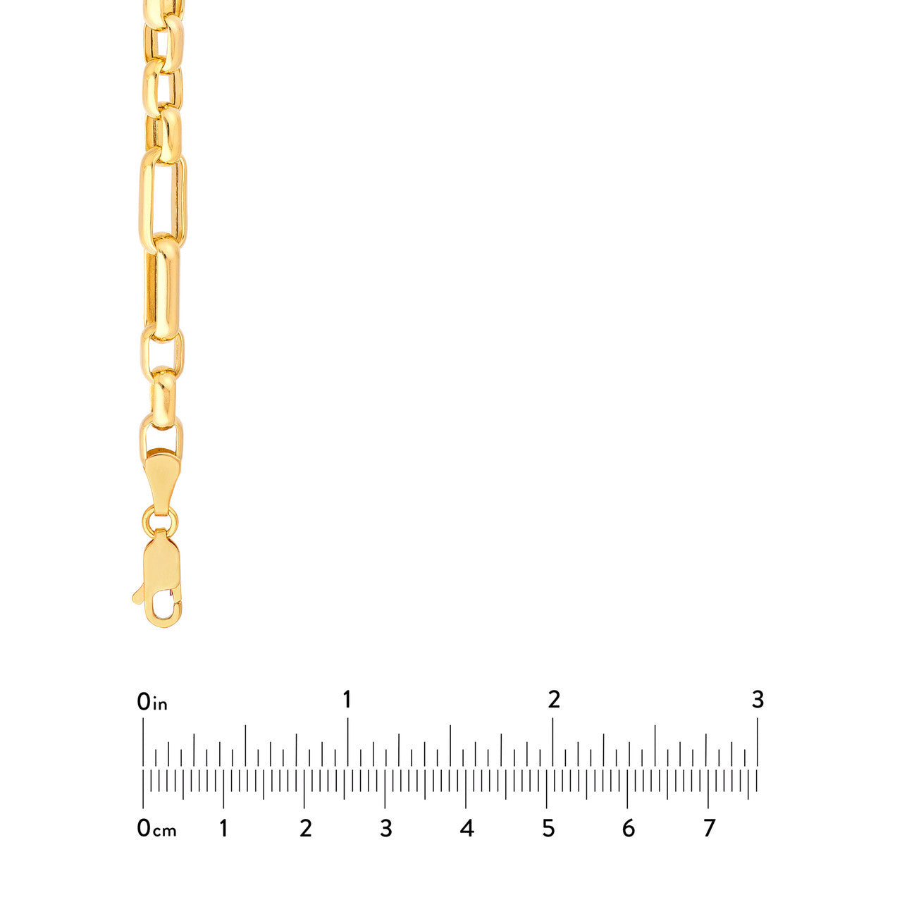 Hollow Handmade Oval Link Chain in 14K Yellow Gold