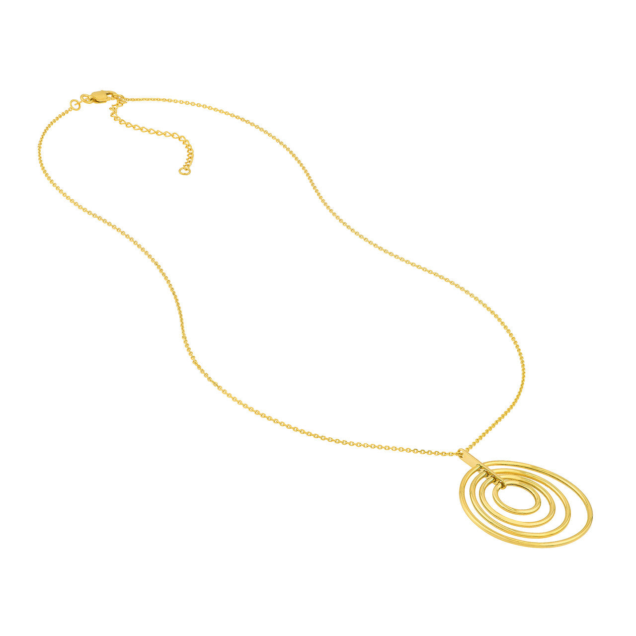 Concentric Circle Pendant Necklace 14k Yellow Gold