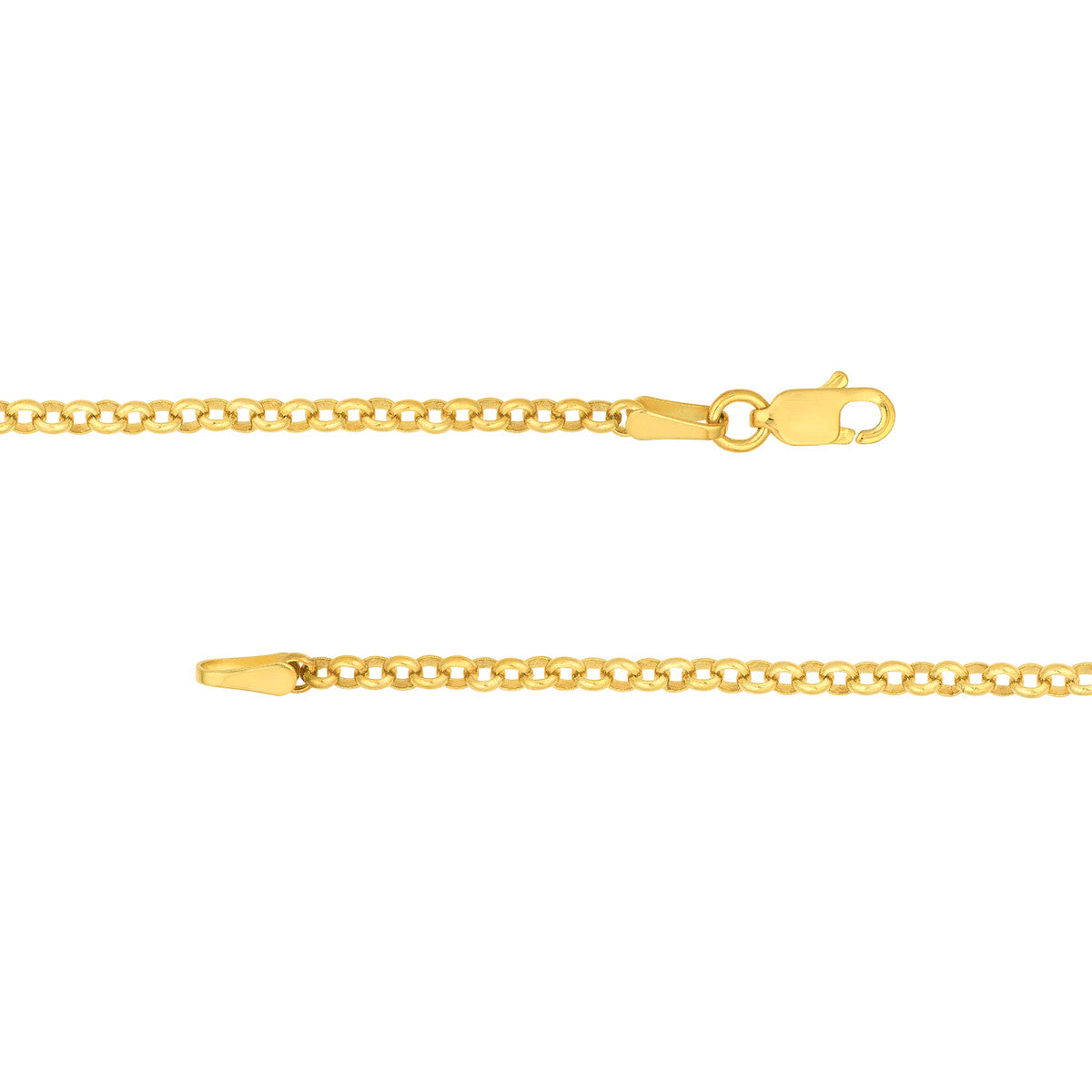 Diamond Puff Charm Rolo Necklace 14K Yellow Gold