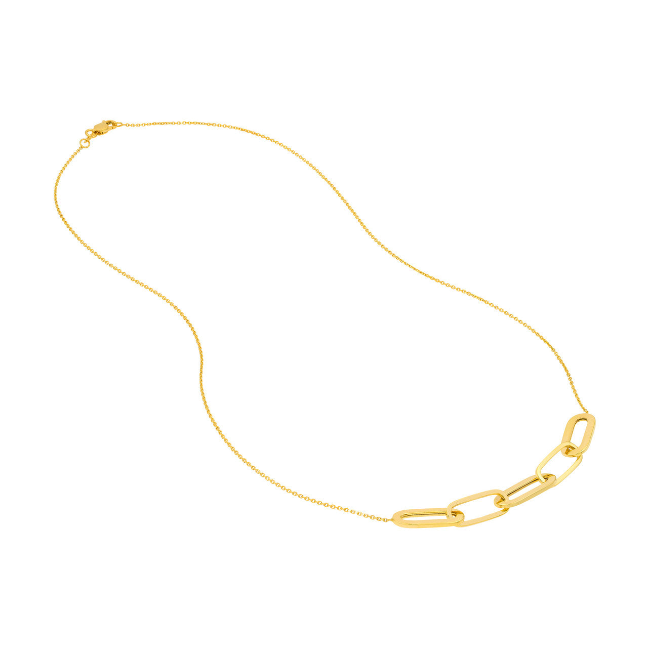 Large Oval Link Element Necklace 14k Yellow Gold