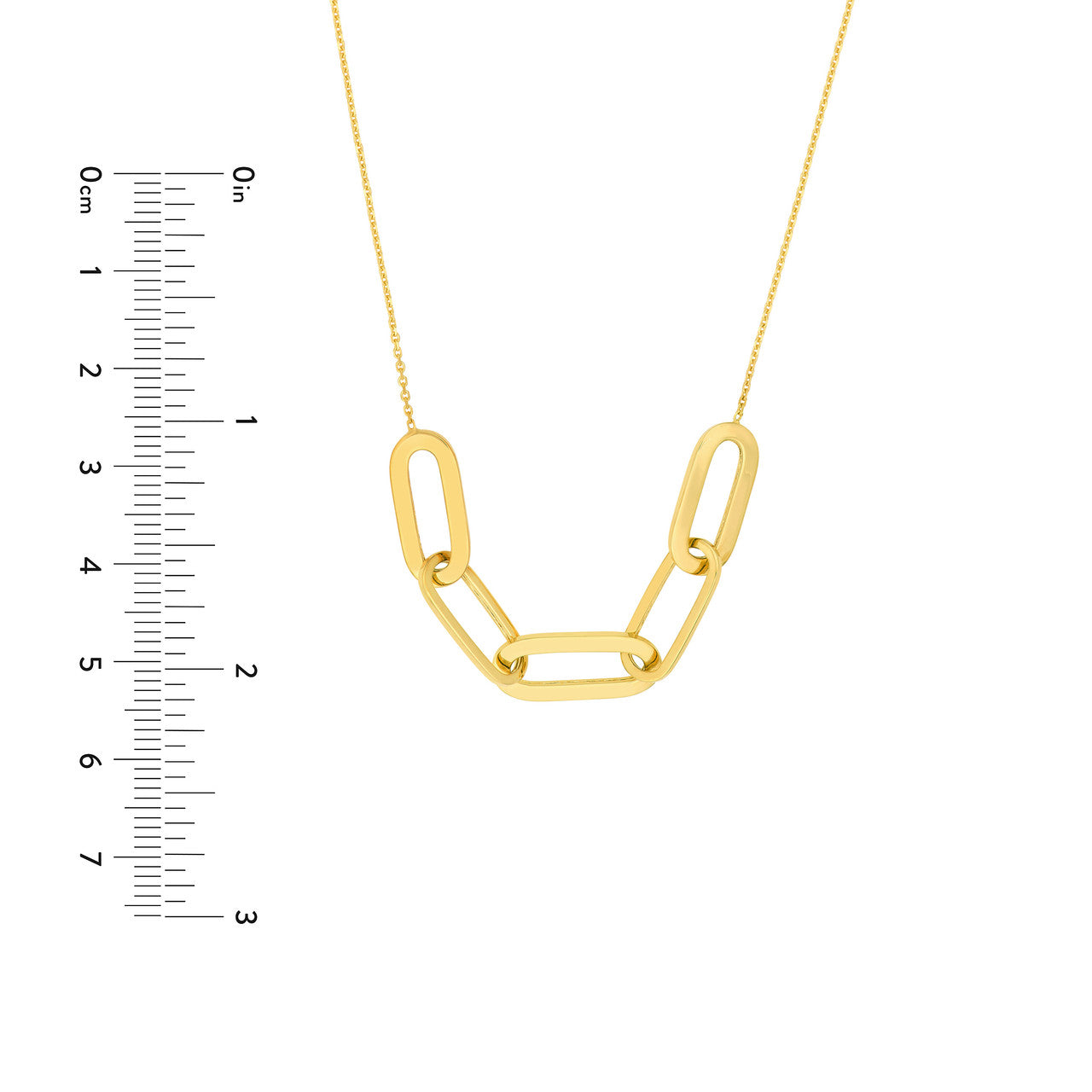 Large Oval Link Element Necklace 14k Yellow Gold