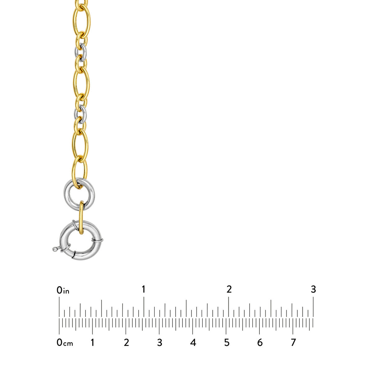 Two Tone Alternate Oval Link Necklace 14K Gold
