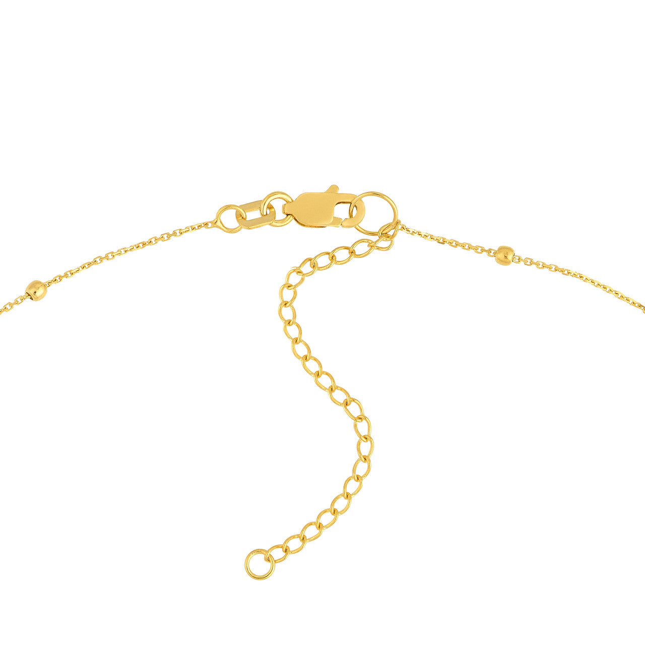 Round Link Nest Pendant Station Necklace 14k Yellow Gold