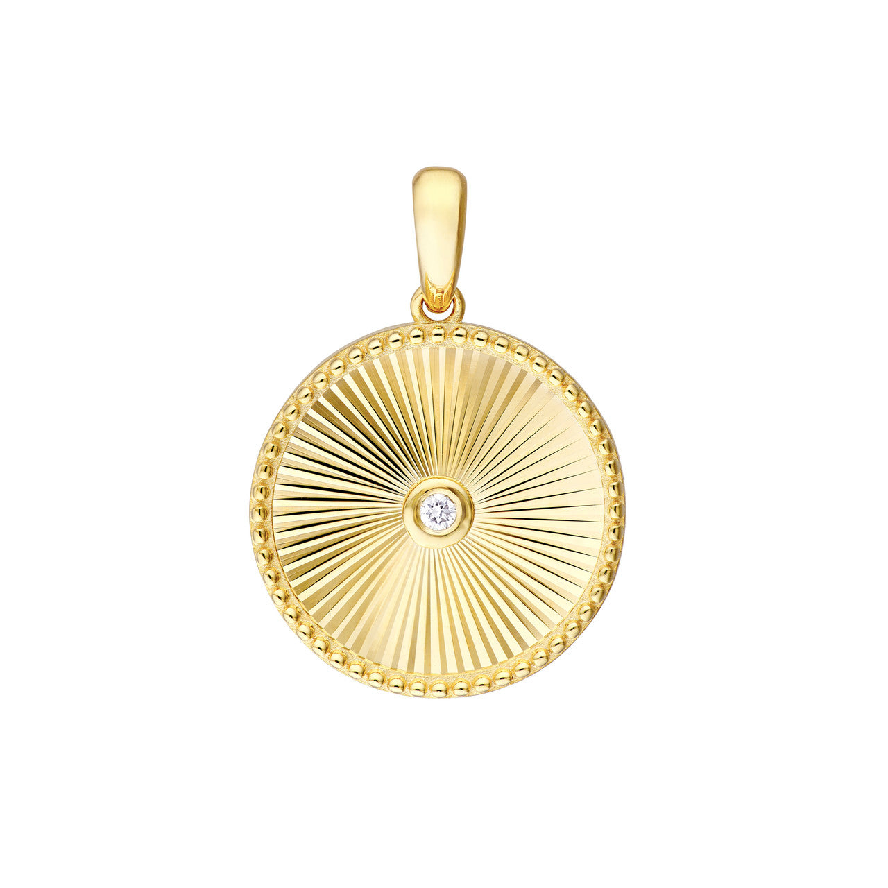 3pt Diamond Round Radiant Pendant in 14K Yellow Gold