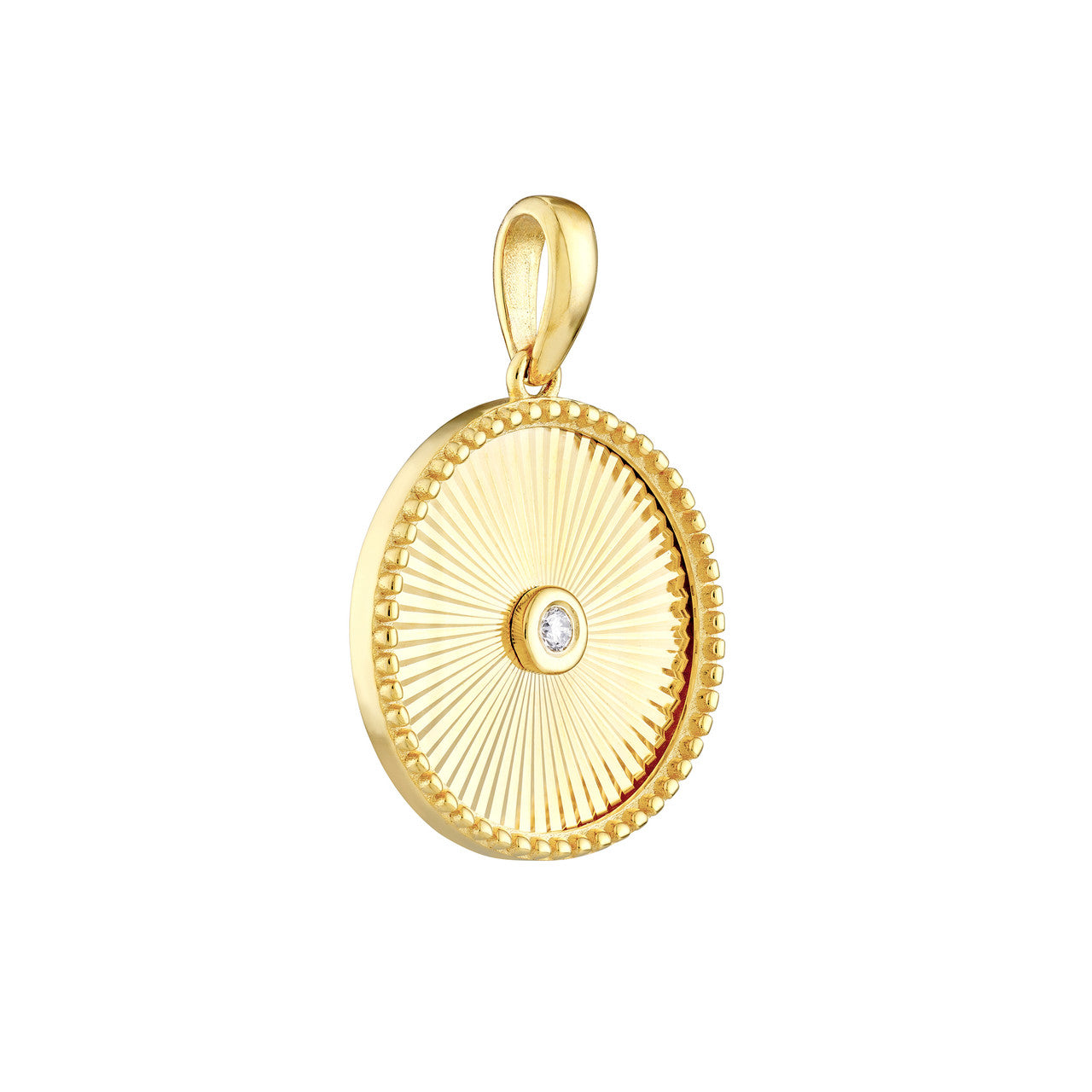 3pt Diamond Round Radiant Pendant in 14K Yellow Gold
