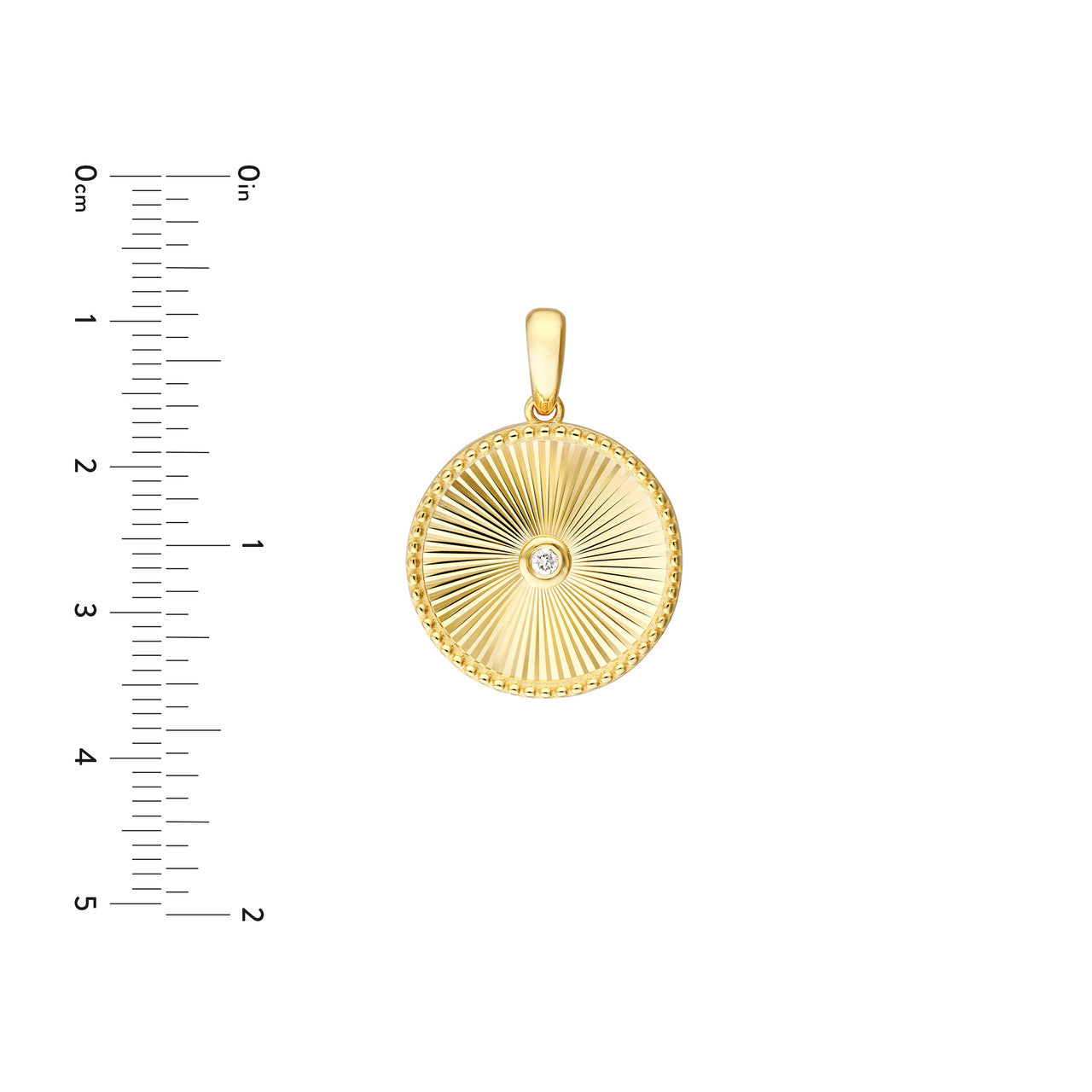 3pt Diamond Round Radiant Pendant in 14K Yellow Gold