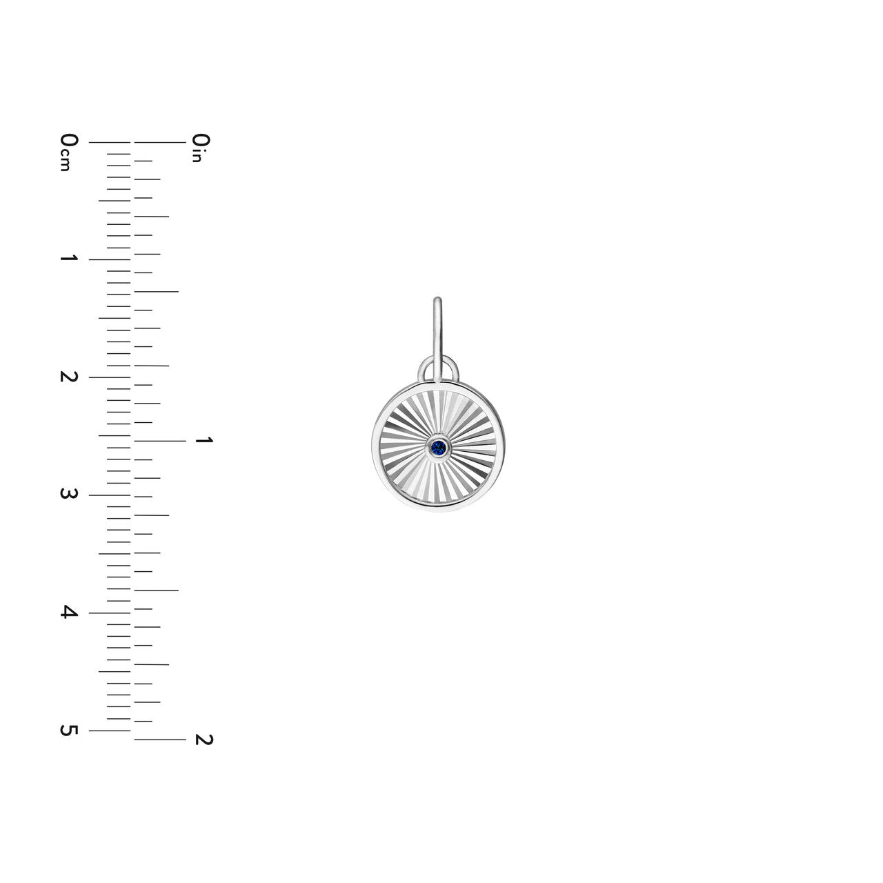 Sapphire Radiant Round Pendant in 14K White Gold