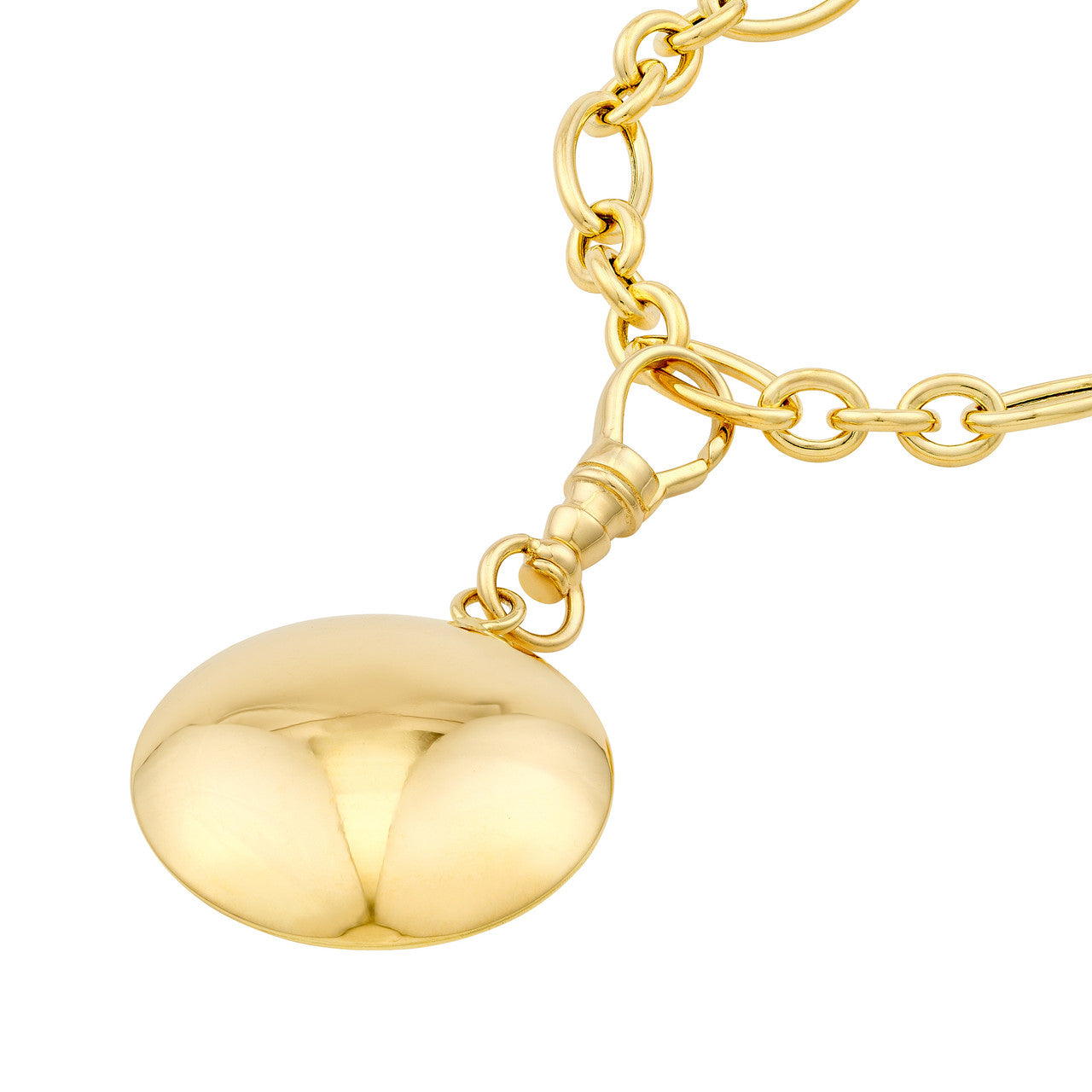 Puffy Disc Pendant 14K Yellow Gold