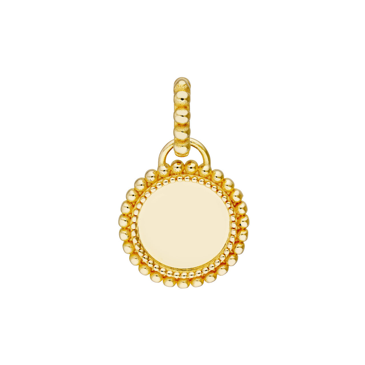 Round Beaded Pendant 14K Yellow Gold