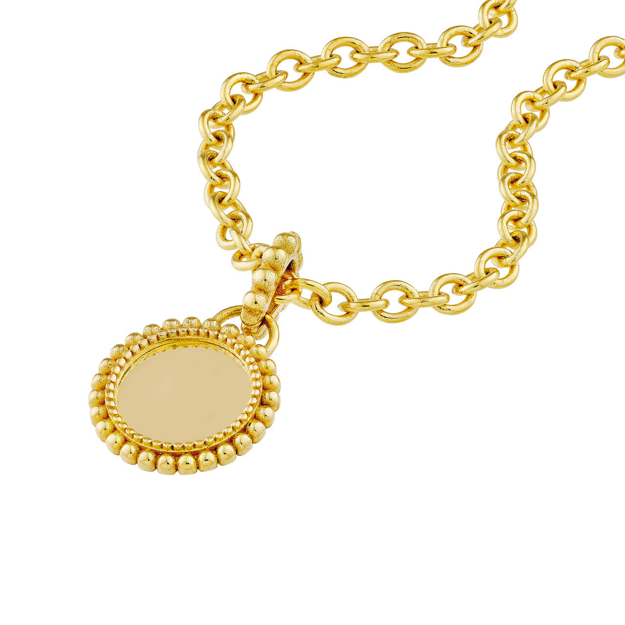 Round Beaded Pendant 14K Yellow Gold