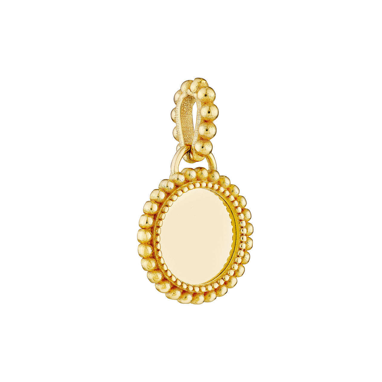 Round Beaded Pendant 14K Yellow Gold