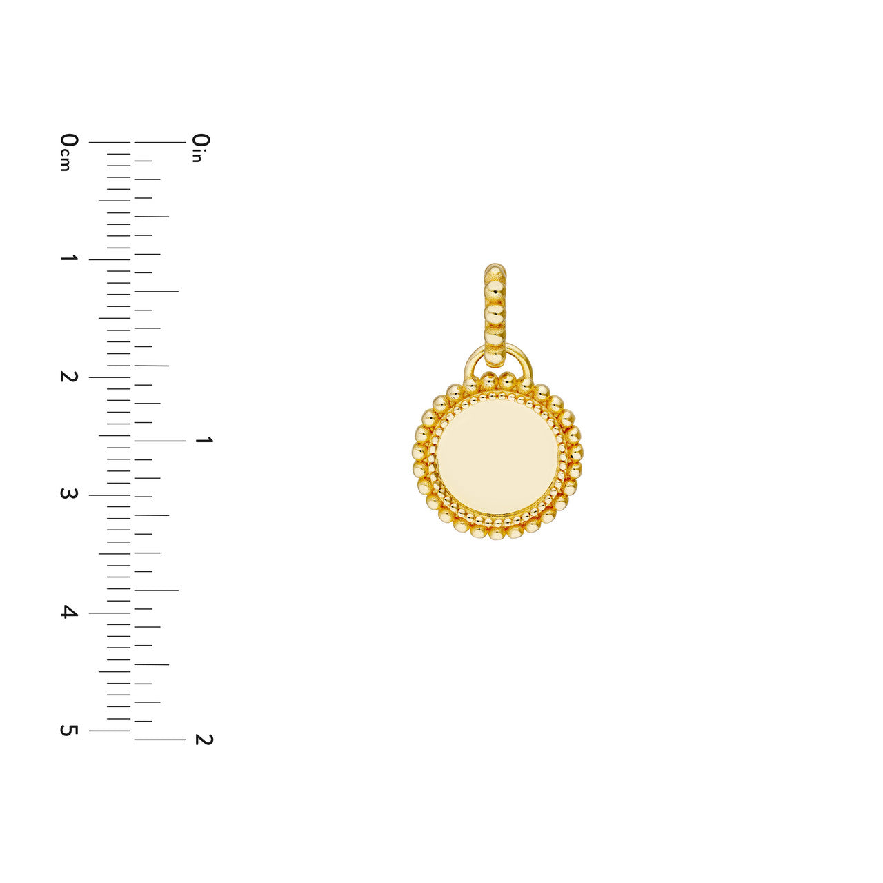 Round Beaded Pendant 14K Yellow Gold