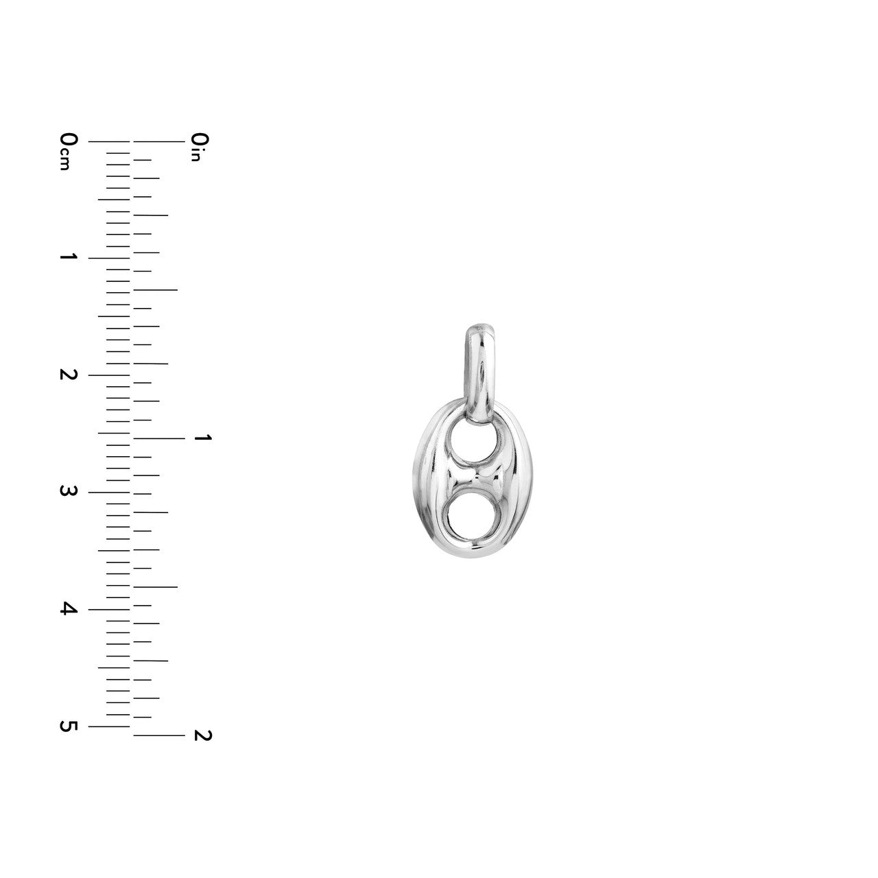 Polished Puffed Mariner Link Pendant in 14K White Gold