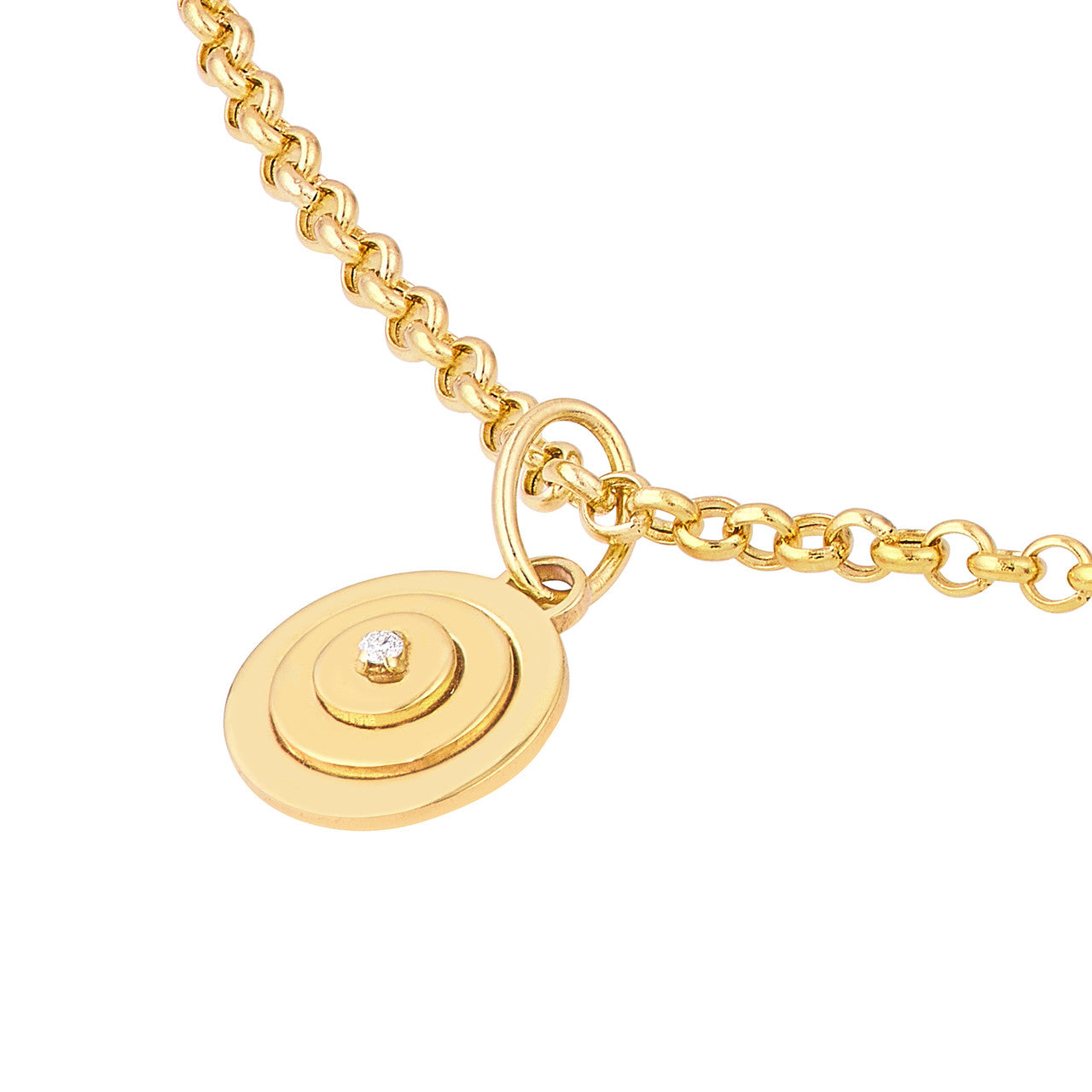 1.5pt Diamond Concentric Round Pendant in 14K Yellow Gold