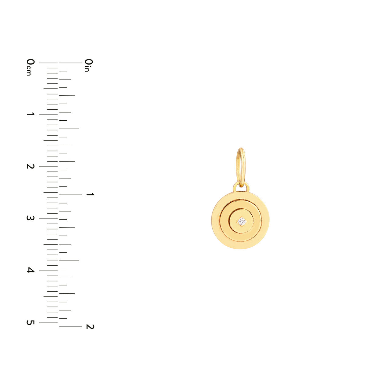 1.5pt Diamond Concentric Round Pendant in 14K Yellow Gold