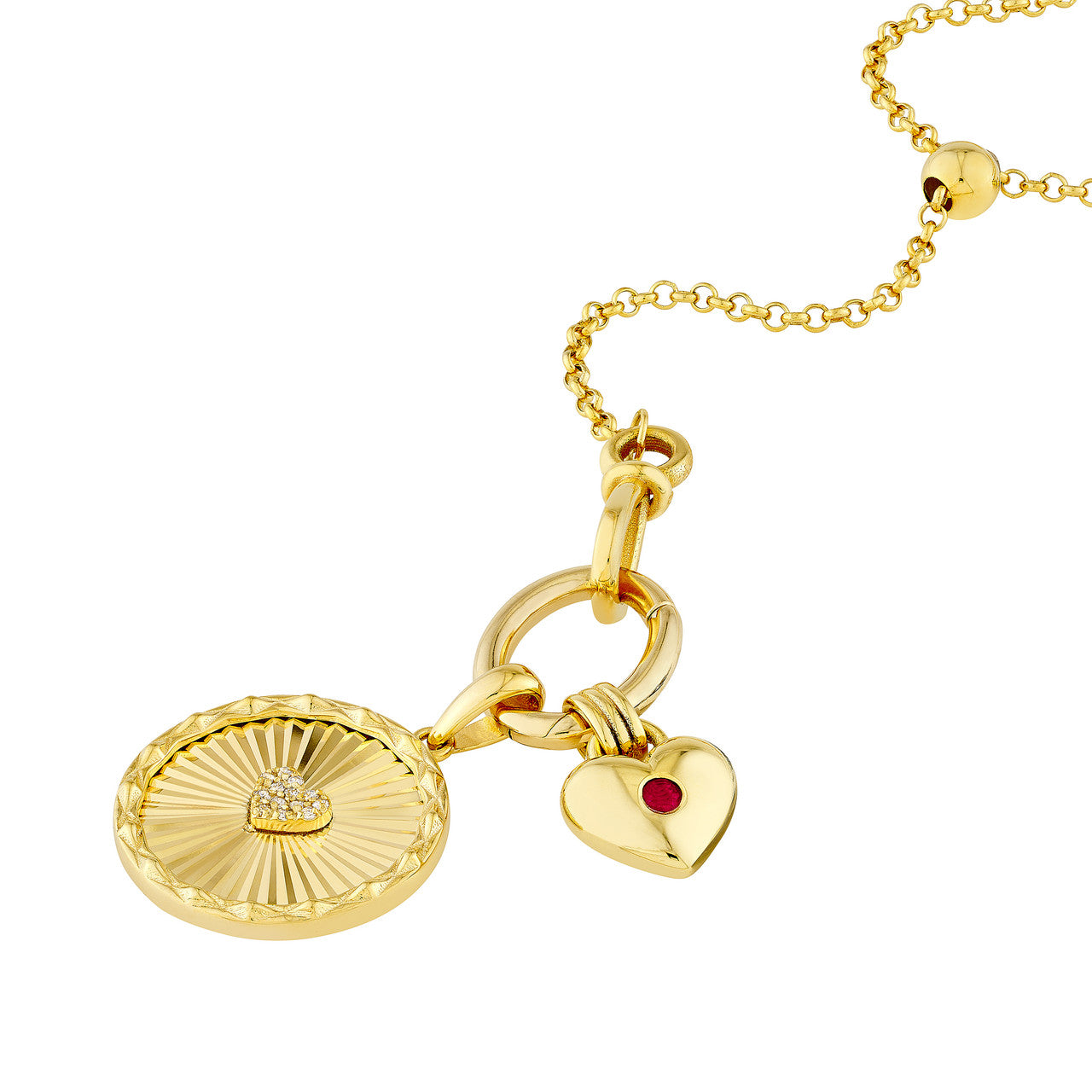 Pull Over Rolo Lariat Necklace in 14K Yellow Gold