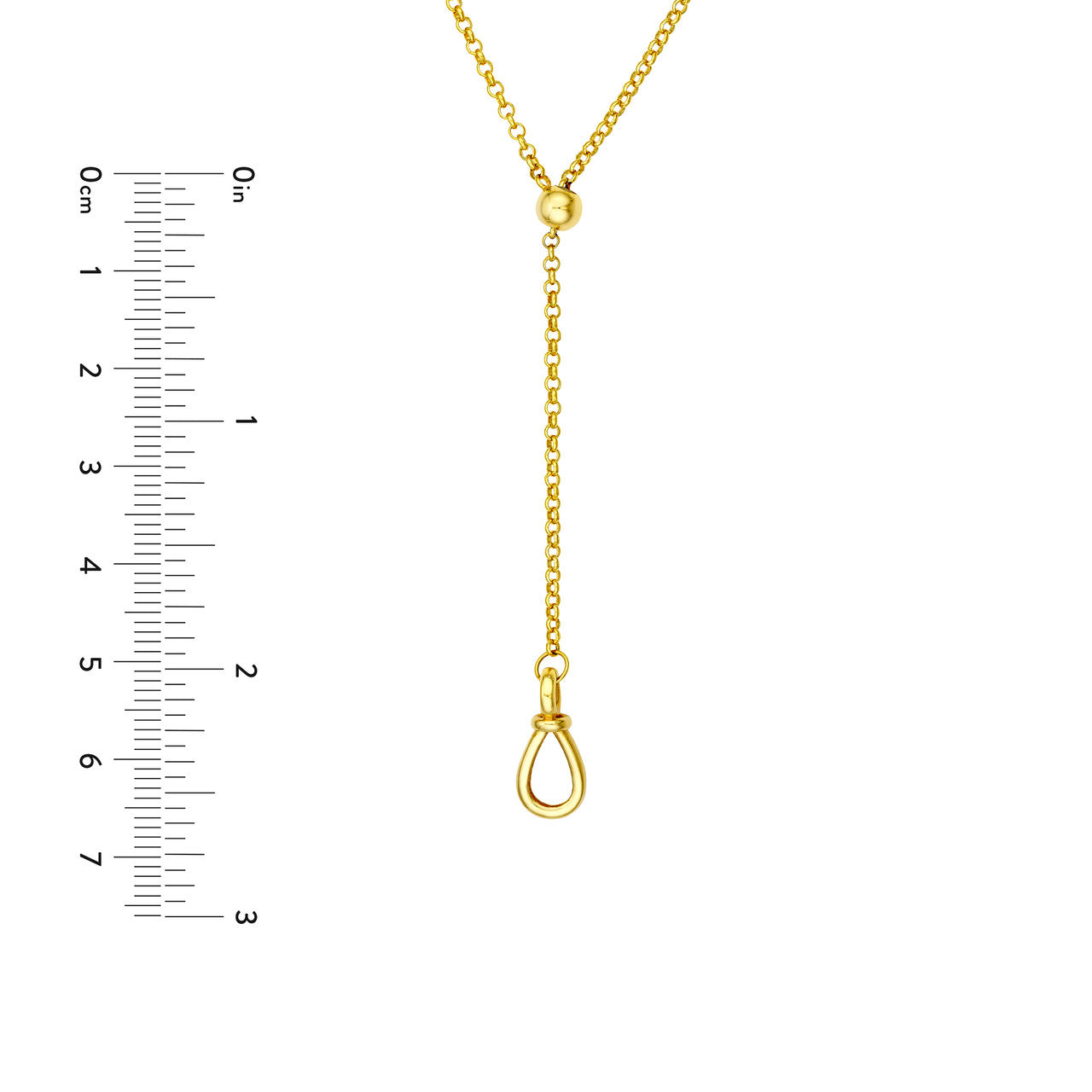 Pull Over Rolo Lariat Necklace in 14K Yellow Gold