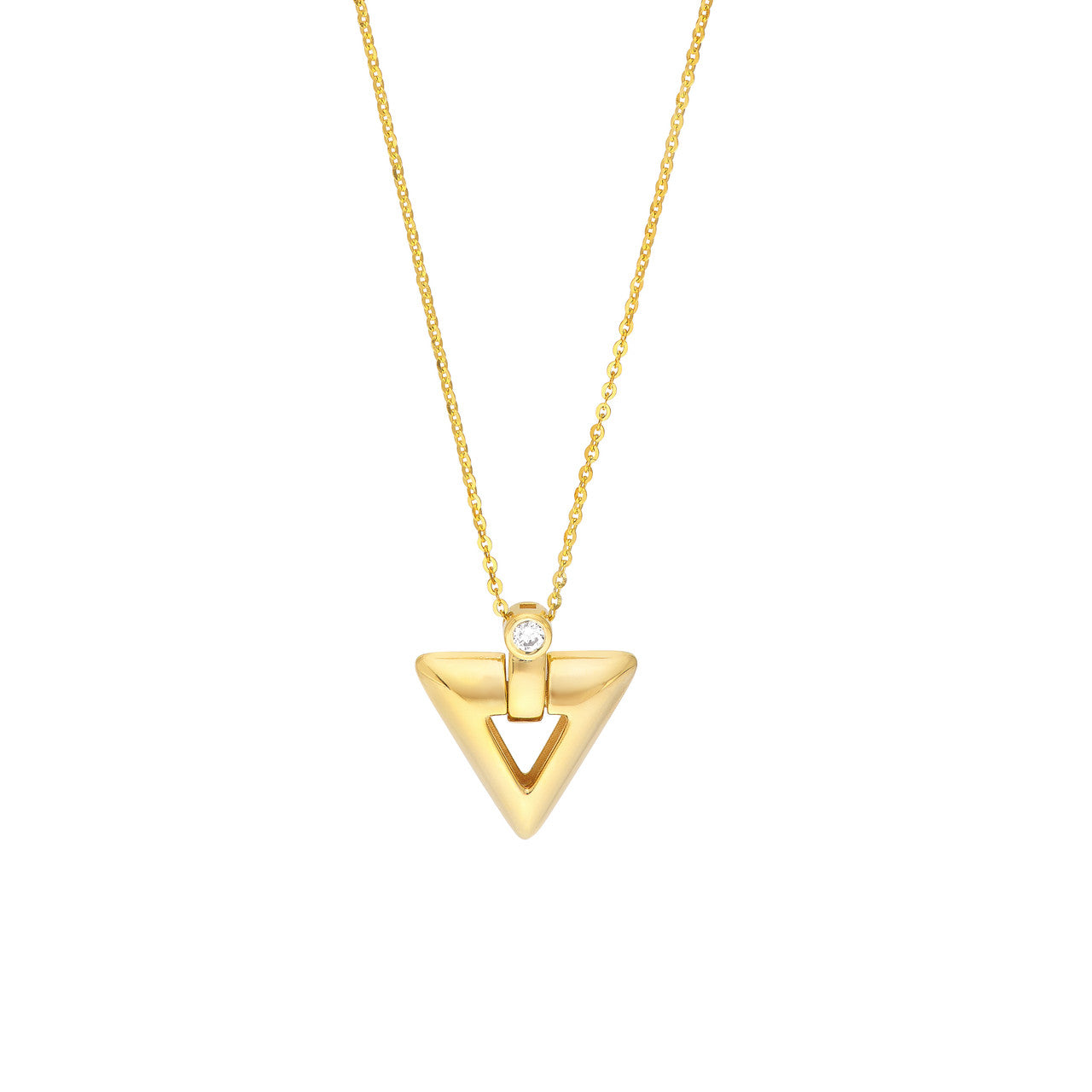 1/20 CTW Diamond Arrow Pendant Necklace 14K Yellow Gold