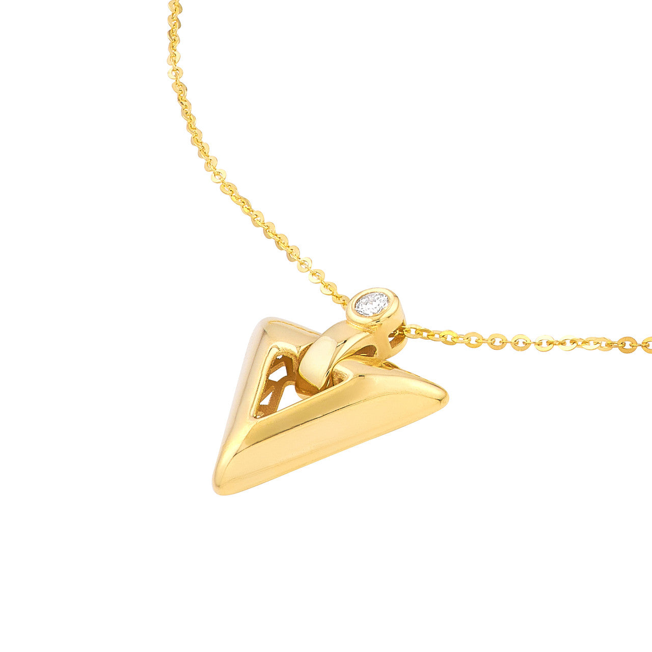 1/20 CTW Diamond Arrow Pendant Necklace 14K Yellow Gold