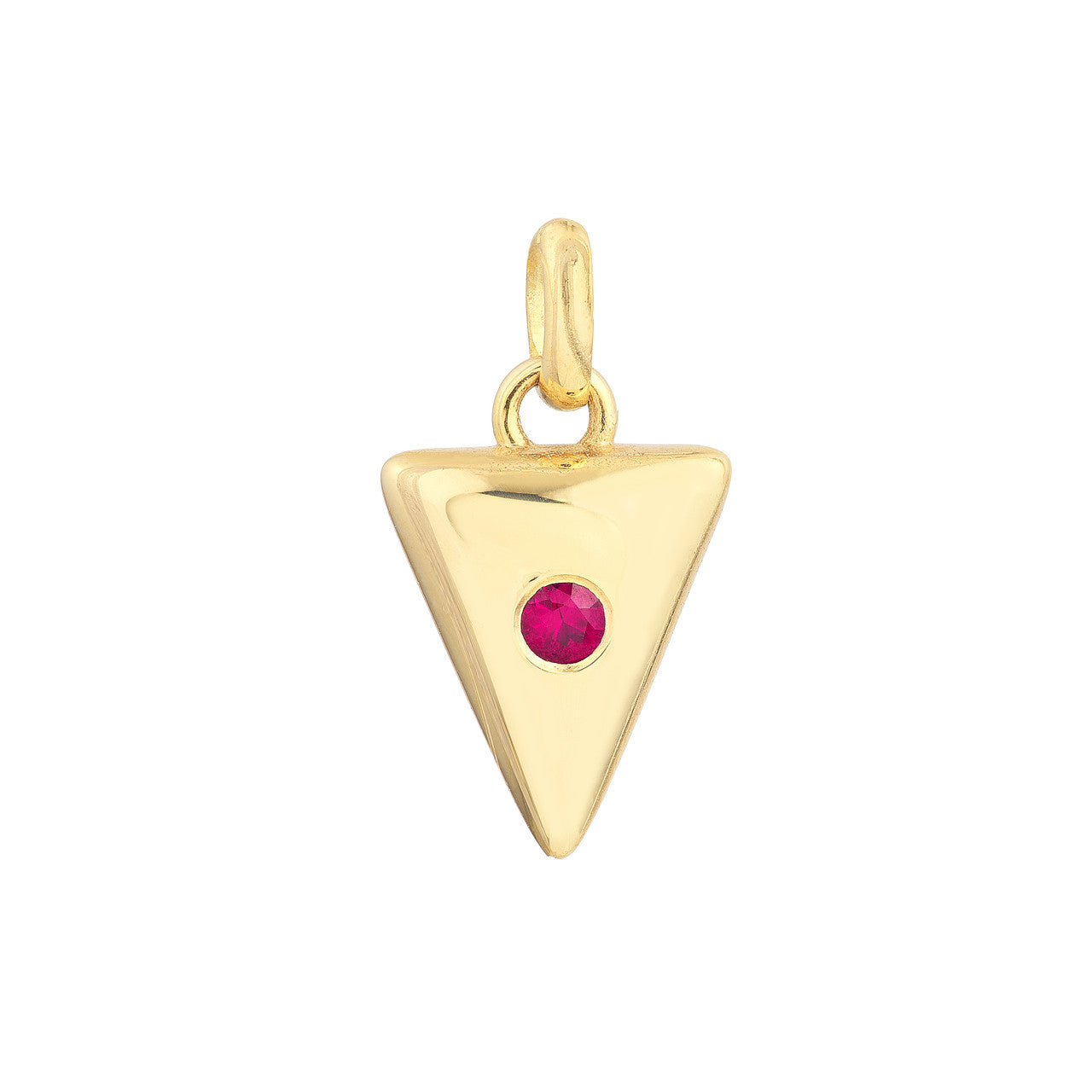 Ruby Arrow Pendant in 14K Yellow Gold