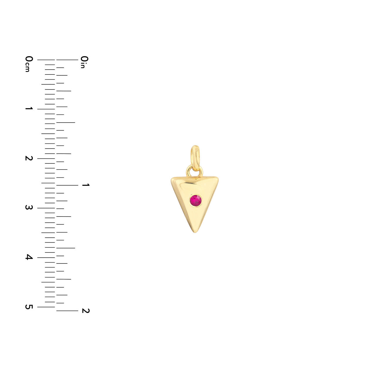 Ruby Arrow Pendant in 14K Yellow Gold