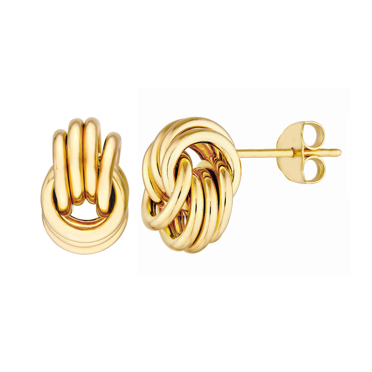Love Knot Dangle Earrings 14K Yellow Gold