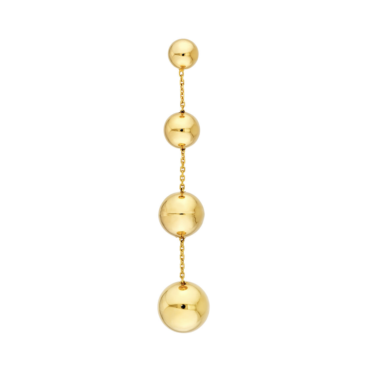 Graduated Bead Chain Dangle Earrings 14K Yellow Gold