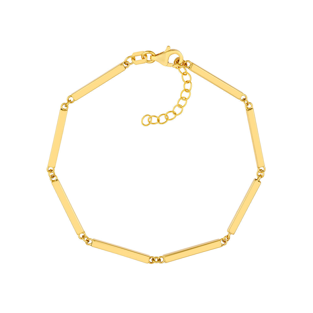 Bar Station Adjustable Bracelet 14K Yellow Gold